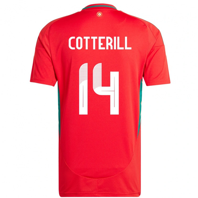 Danxen Kinderen Wales Joel Cotterill #14 Rood Thuisshirt Thuistenue 24-26 T-Shirt