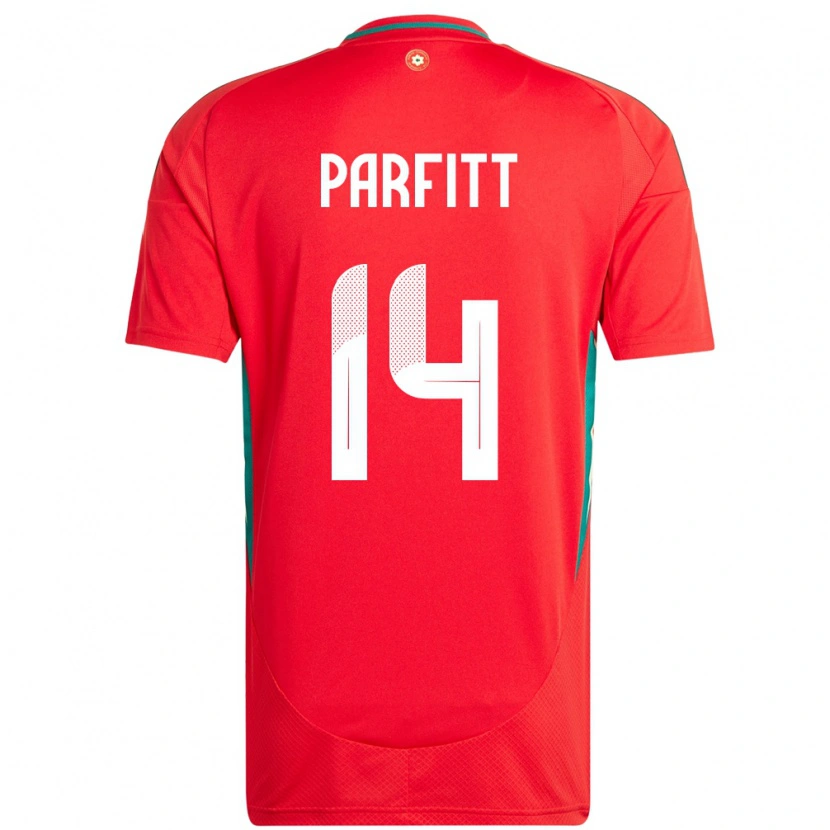 Danxen Kinderen Wales T-Jay Parfitt #14 Rood Thuisshirt Thuistenue 24-26 T-Shirt