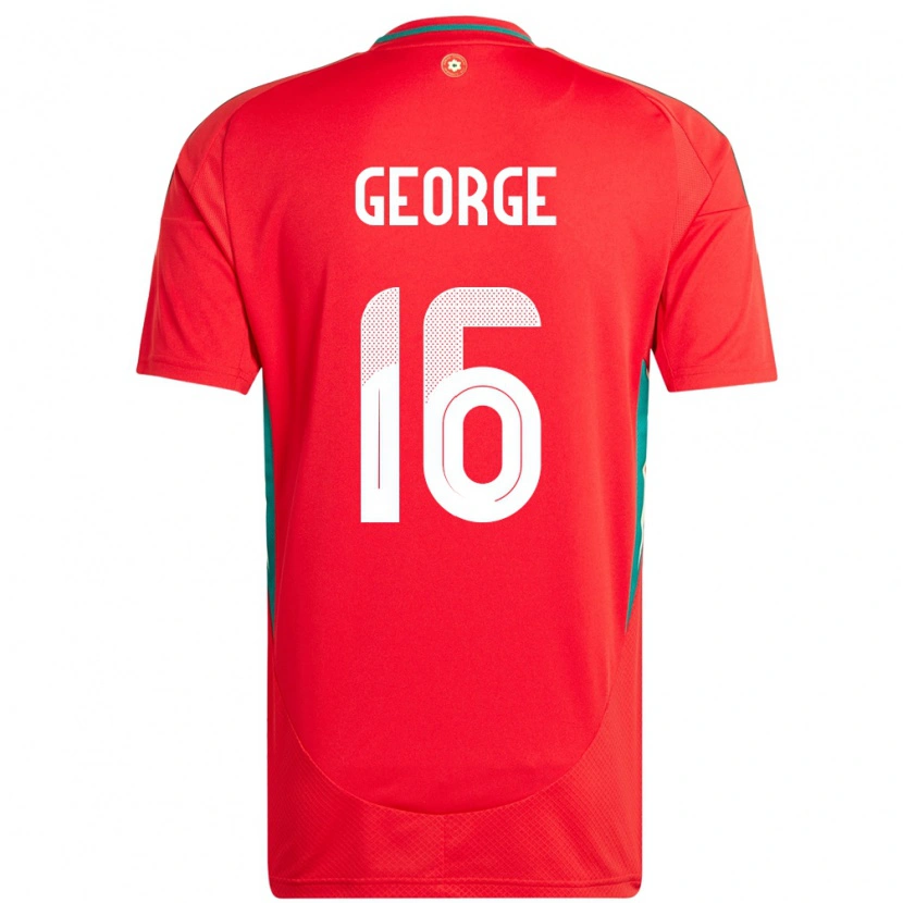 Danxen Kinderen Wales Trey George #16 Rood Thuisshirt Thuistenue 24-26 T-Shirt