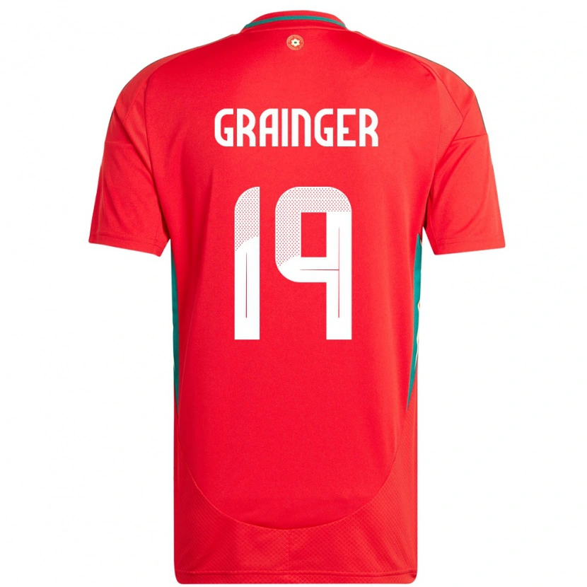 Danxen Kinderen Wales William Grainger #19 Rood Thuisshirt Thuistenue 24-26 T-Shirt