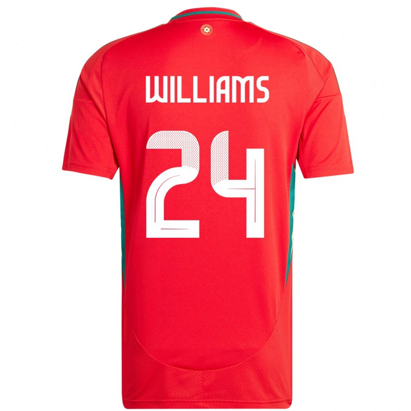 Danxen Kinderen Wales Alex Williams #24 Rood Thuisshirt Thuistenue 24-26 T-Shirt