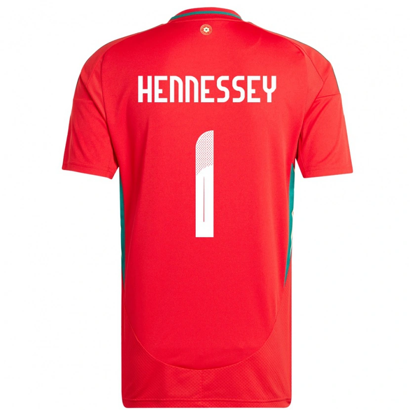 Danxen Kinderen Wales Wayne Hennessey #1 Rood Thuisshirt Thuistenue 24-26 T-Shirt