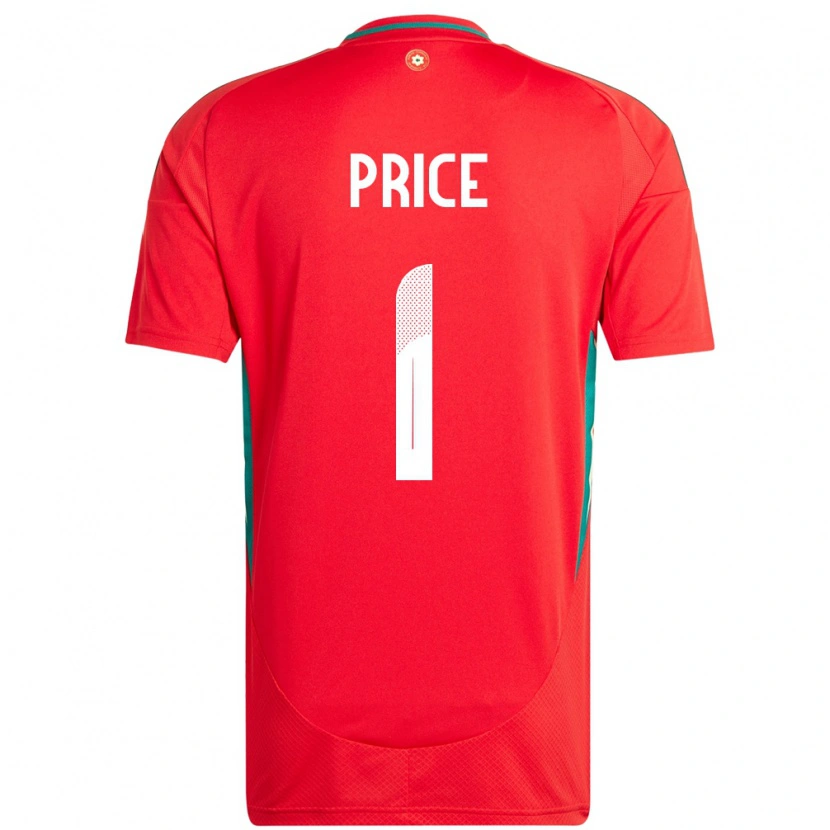 Danxen Kinderen Wales Jo Price #1 Rood Thuisshirt Thuistenue 24-26 T-Shirt