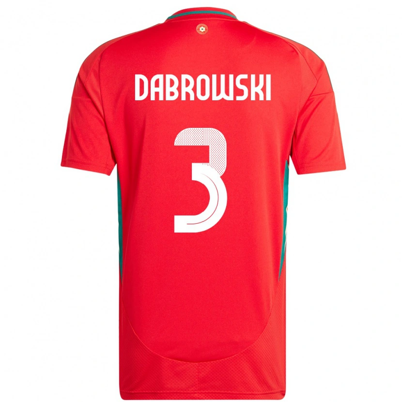 Danxen Kinderen Wales Sebastian Dabrowski #3 Rood Thuisshirt Thuistenue 24-26 T-Shirt