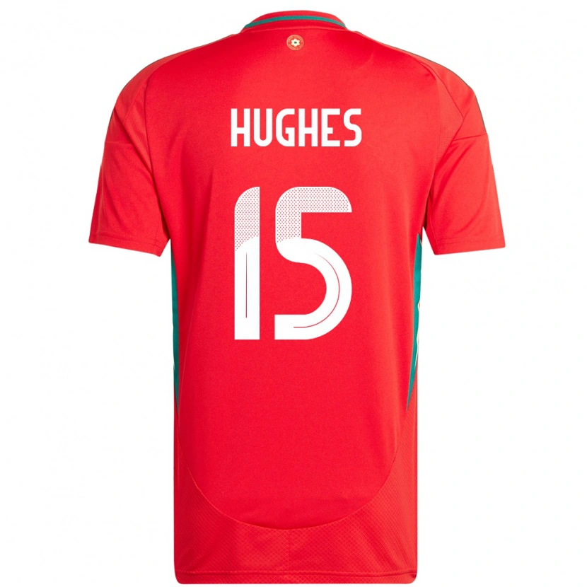 Danxen Kinderen Wales Elise Hughes #15 Rood Thuisshirt Thuistenue 24-26 T-Shirt