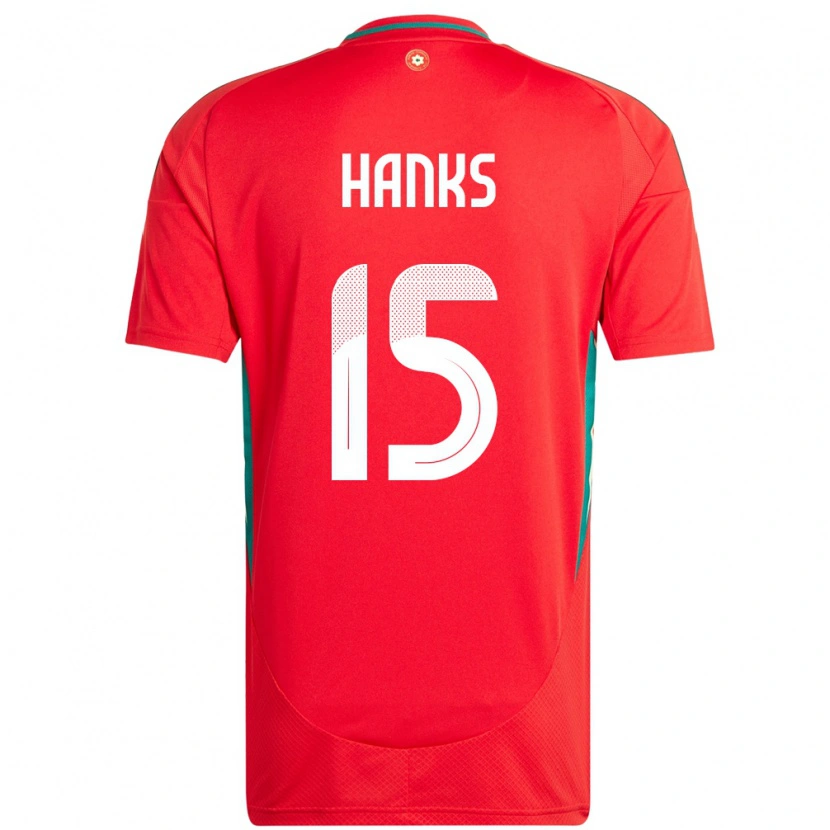 Danxen Kinderen Wales Justin Hanks #15 Rood Thuisshirt Thuistenue 24-26 T-Shirt