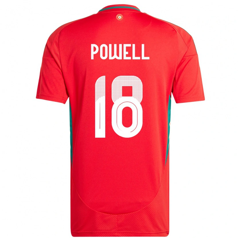 Danxen Kinderen Wales Ella Powell #18 Rood Thuisshirt Thuistenue 24-26 T-Shirt