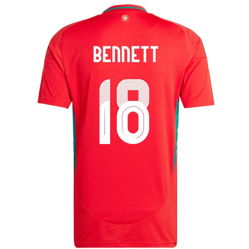 Danxen Kinderen Wales Murphy Bennett #18 Rood Thuisshirt Thuistenue 24-26 T-Shirt