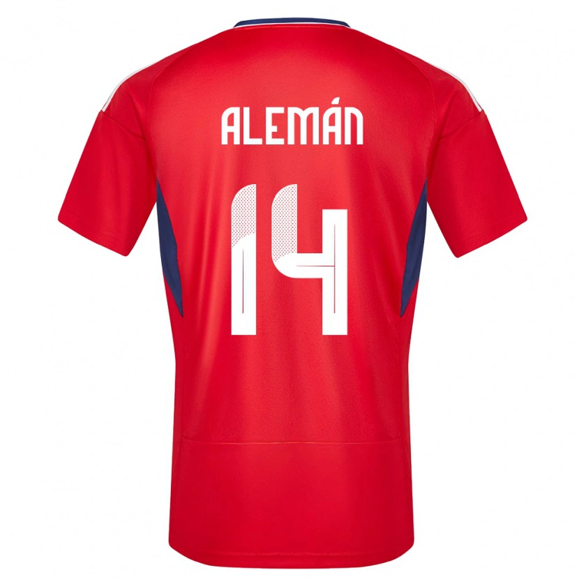 Danxen Kinderen Costa Rica Jeremy Alemán #14 Rood Thuisshirt Thuistenue 24-26 T-Shirt
