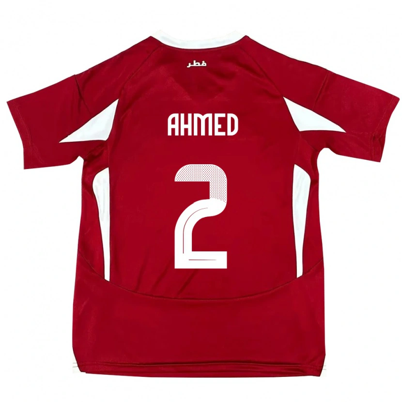 Danxen Kinderen Qatar Hazem Ahmed #2 Rood Thuisshirt Thuistenue 24-26 T-Shirt