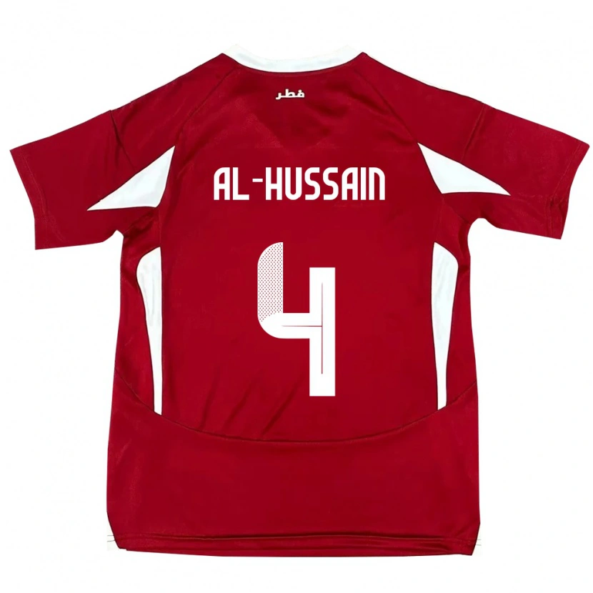 Danxen Kinderen Qatar Al-Hashmi Al-Hussain #4 Rood Thuisshirt Thuistenue 24-26 T-Shirt