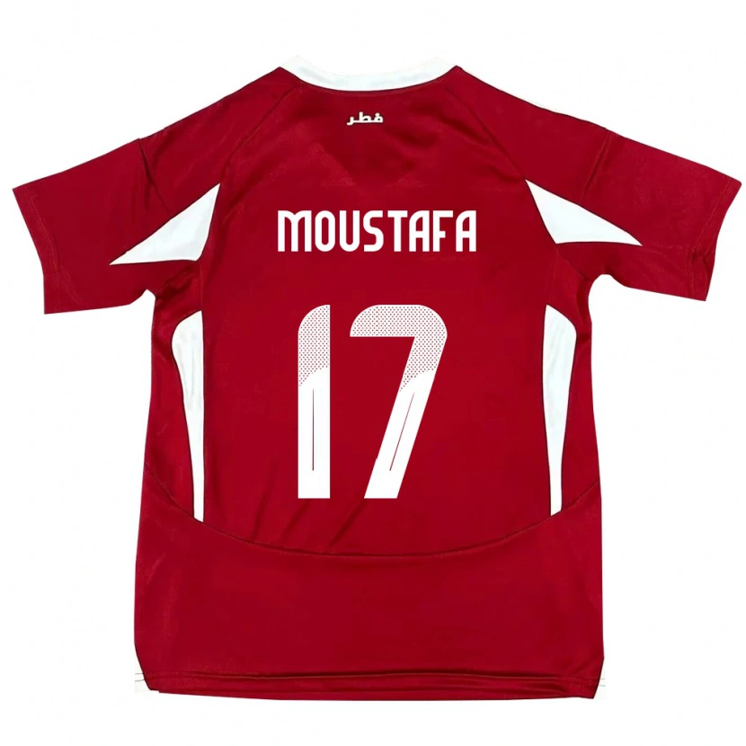 Danxen Kinderen Qatar Abdelrahman Moustafa #17 Rood Thuisshirt Thuistenue 24-26 T-Shirt