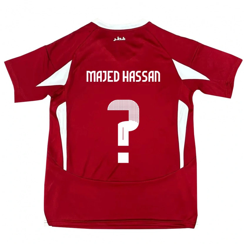 Danxen Kinderen Qatar Malik Majed Hassan #0 Rood Thuisshirt Thuistenue 24-26 T-Shirt