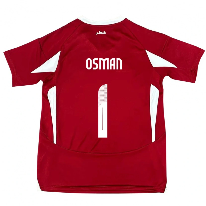 Danxen Kinderen Qatar Abubaker Osman #1 Rood Thuisshirt Thuistenue 24-26 T-Shirt