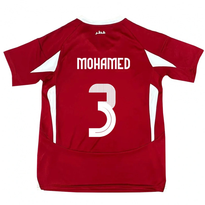 Danxen Kinderen Qatar Motaman Mohamed #3 Rood Thuisshirt Thuistenue 24-26 T-Shirt