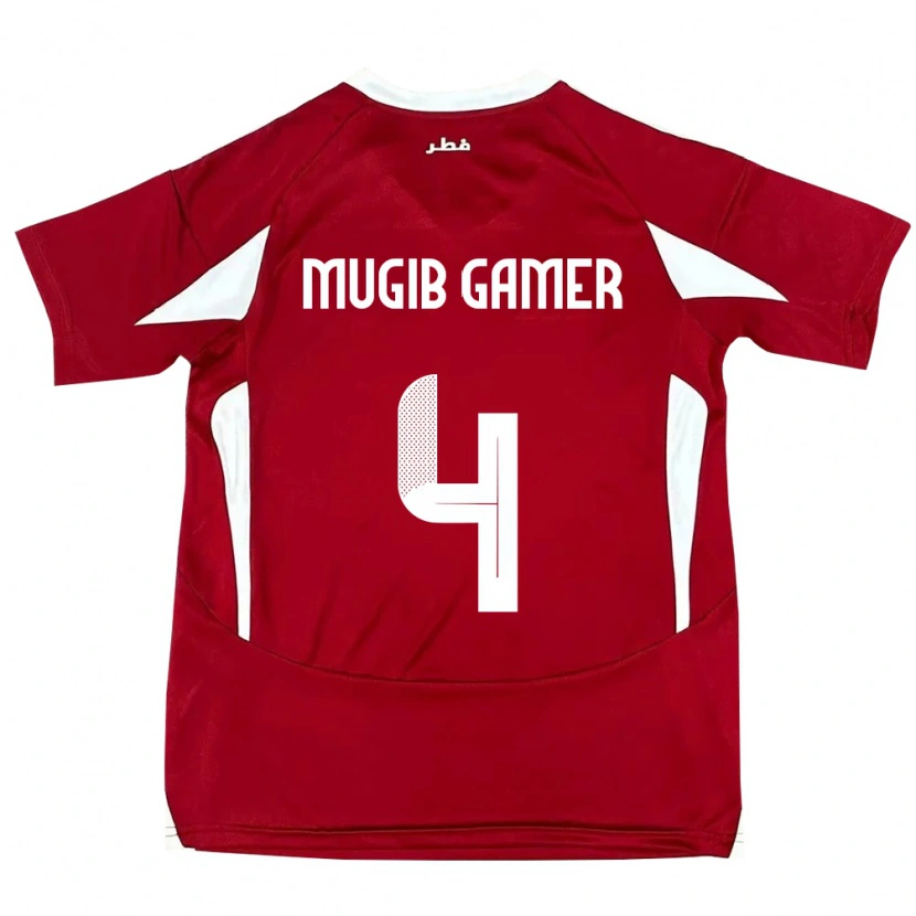 Danxen Kinderen Qatar Abdalla Mugib Gamer #4 Rood Thuisshirt Thuistenue 24-26 T-Shirt