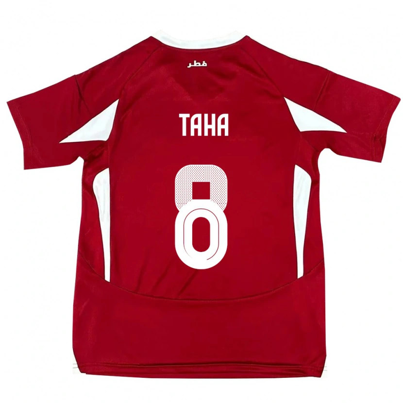 Danxen Kinderen Qatar Moath Taha #8 Rood Thuisshirt Thuistenue 24-26 T-Shirt