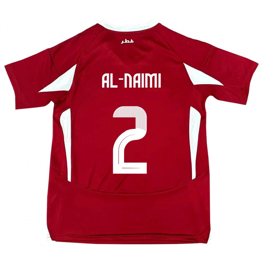 Danxen Kinderen Qatar Amna Al Naimi #2 Rood Thuisshirt Thuistenue 24-26 T-Shirt