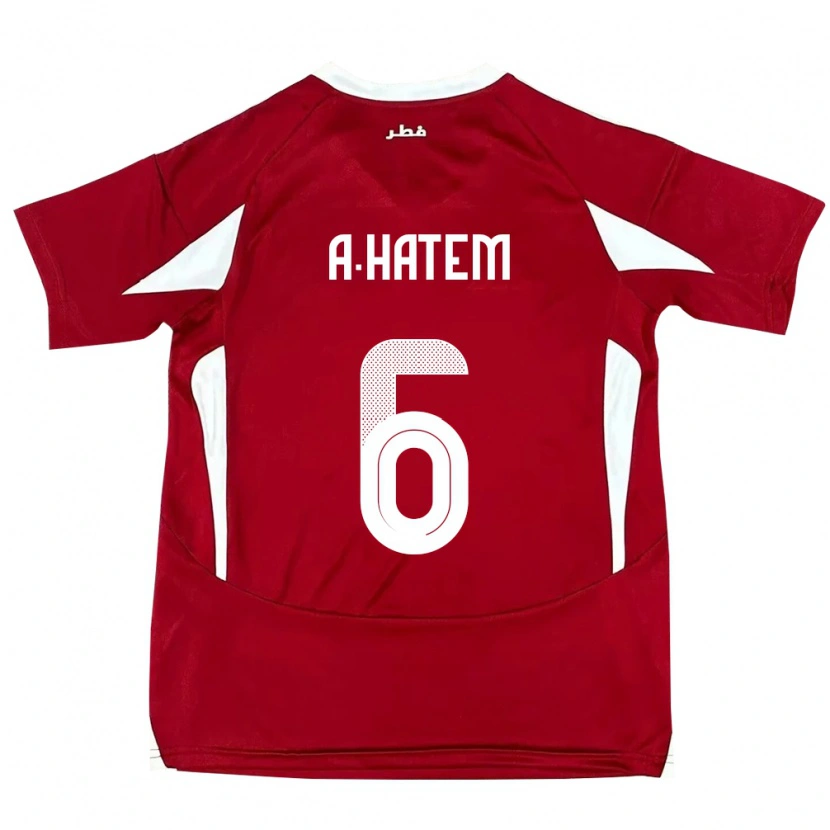 Danxen Kinderen Qatar Abdulaziz Hatem #6 Rood Thuisshirt Thuistenue 24-26 T-Shirt