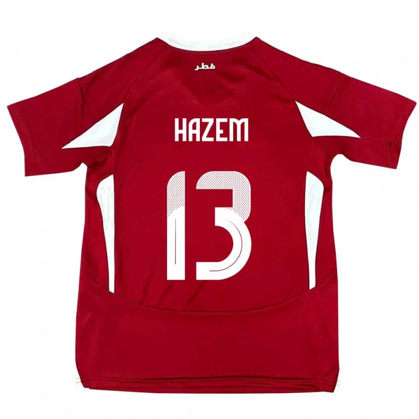Danxen Kinderen Qatar Hazem Shehata #13 Rood Thuisshirt Thuistenue 24-26 T-Shirt