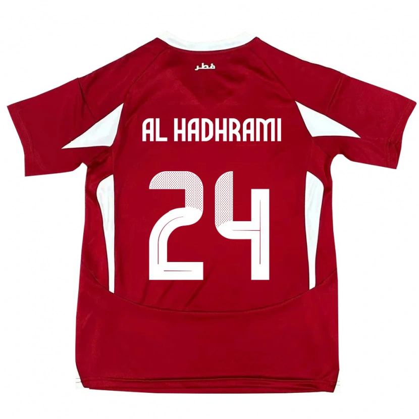 Danxen Kinderen Qatar Naif Abdulraheem Al Hadhrami #24 Rood Thuisshirt Thuistenue 24-26 T-Shirt