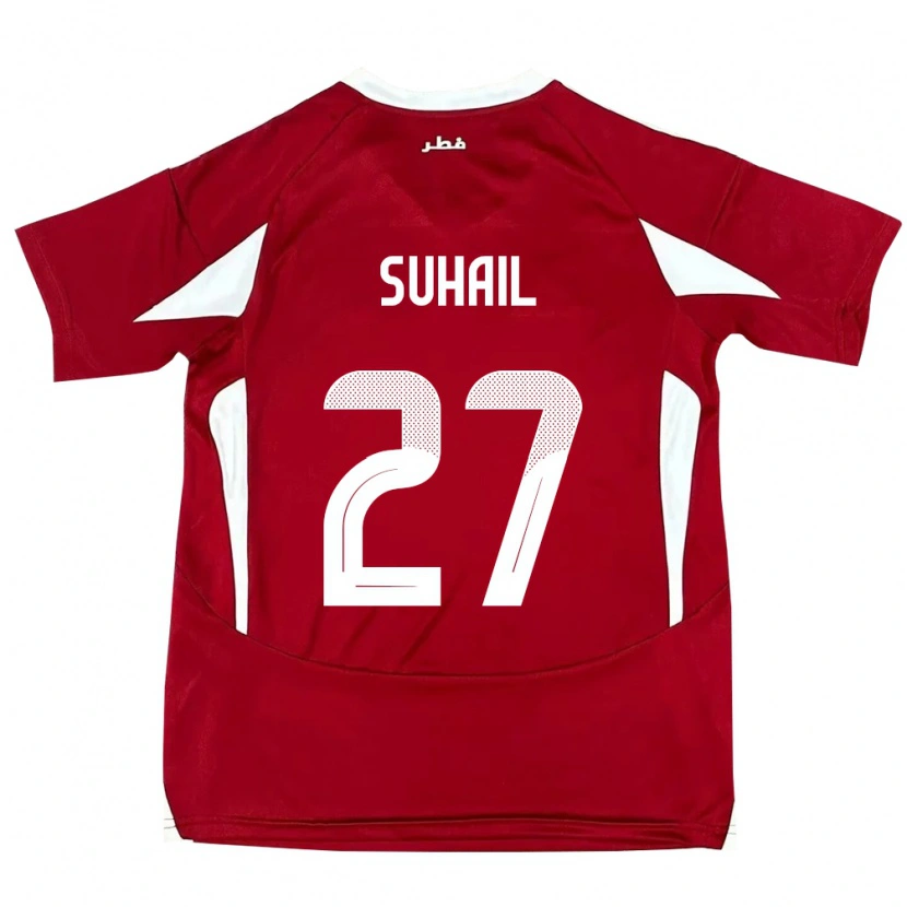 Danxen Kinderen Qatar Ahmed Suhail #27 Rood Thuisshirt Thuistenue 24-26 T-Shirt