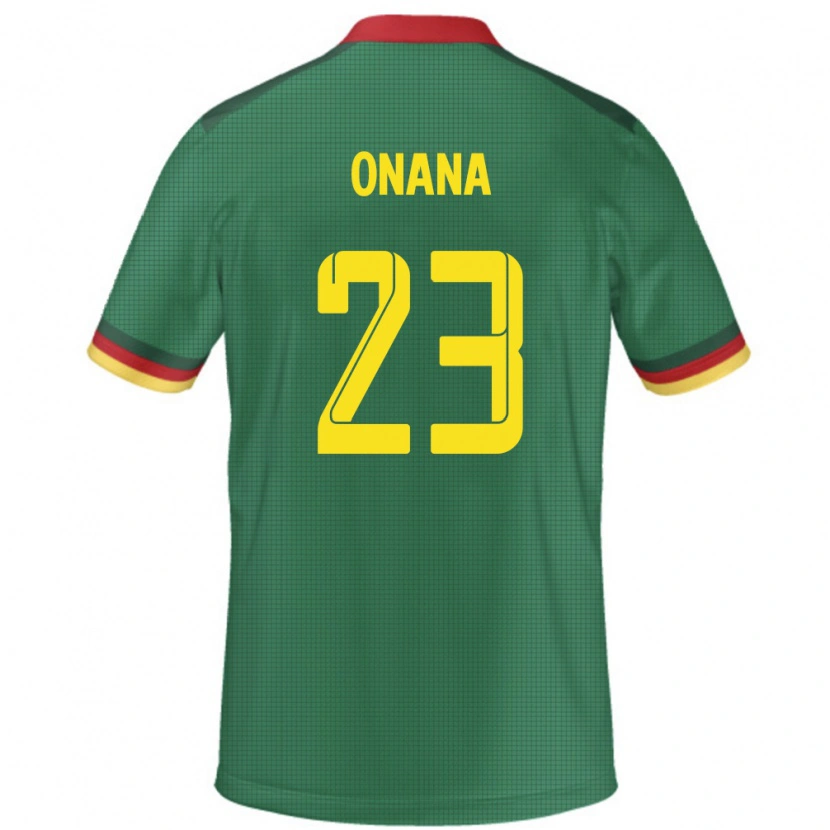 Danxen Kinderen Kameroen André Onana #23 Groen Thuisshirt Thuistenue 24-26 T-Shirt