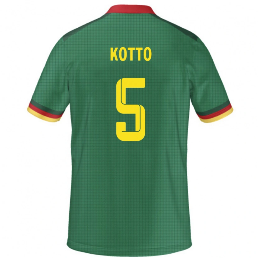 Danxen Kinderen Kameroen Samuel Kotto #5 Groen Thuisshirt Thuistenue 24-26 T-Shirt