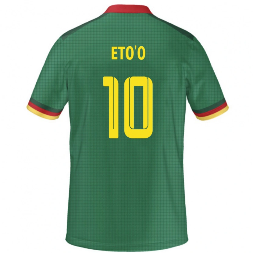 Danxen Kinderen Kameroen Etienne Eto'o #10 Groen Thuisshirt Thuistenue 24-26 T-Shirt