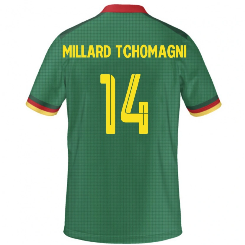 Danxen Kinderen Kameroen Samuel Millard Tchomagni #14 Groen Thuisshirt Thuistenue 24-26 T-Shirt