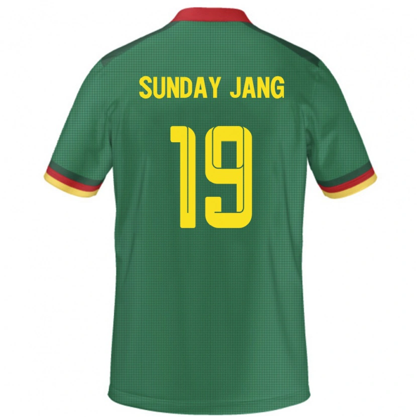 Danxen Kinderen Kameroen Junior Sunday Jang #19 Groen Thuisshirt Thuistenue 24-26 T-Shirt