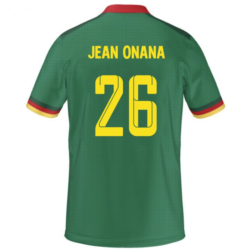 Danxen Kinderen Kameroen Jean Onana #26 Groen Thuisshirt Thuistenue 24-26 T-Shirt
