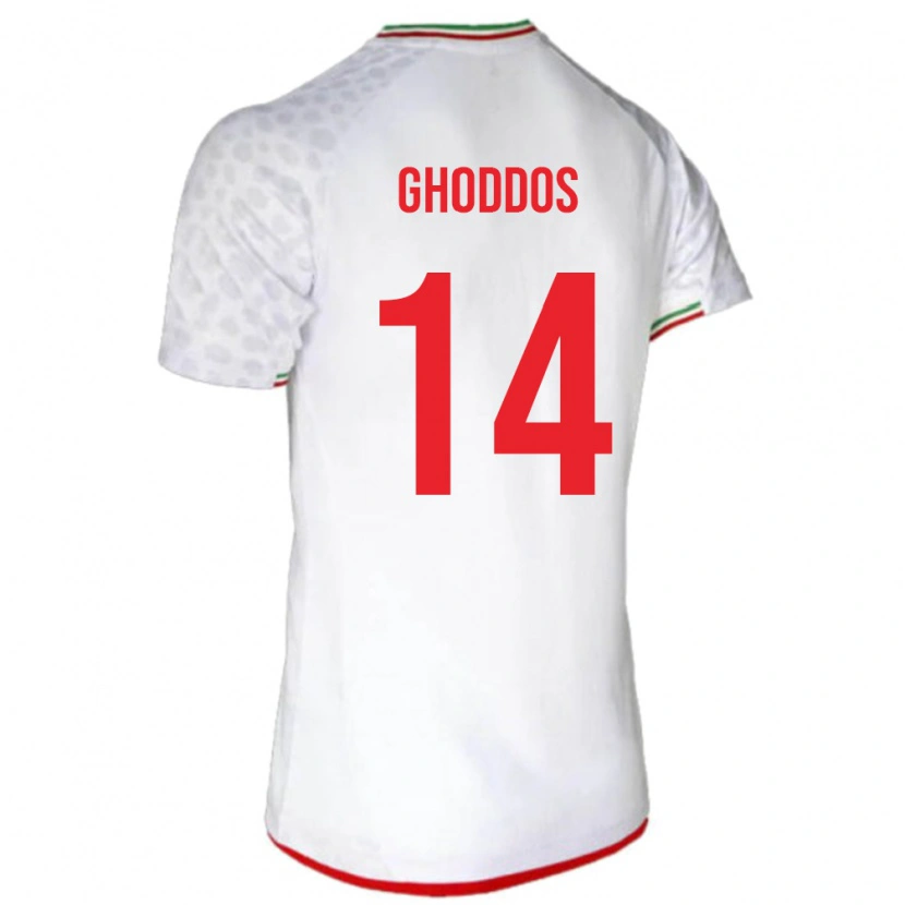 Danxen Kinderen Iran Saman Ghoddos #14 Wit Thuisshirt Thuistenue 24-26 T-Shirt