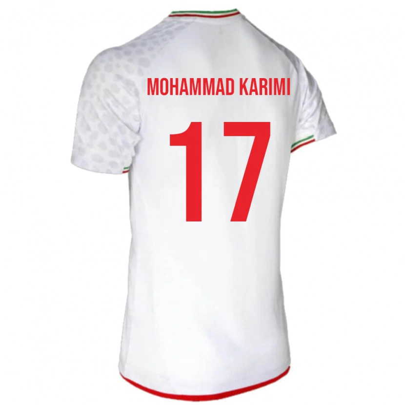 Danxen Kinderen Iran Seyed Mohammad Karimi #17 Wit Thuisshirt Thuistenue 24-26 T-Shirt