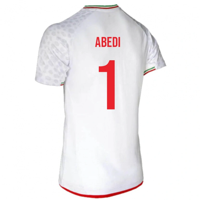 Danxen Kinderen Iran Amirmohammad Abedi #1 Wit Thuisshirt Thuistenue 24-26 T-Shirt