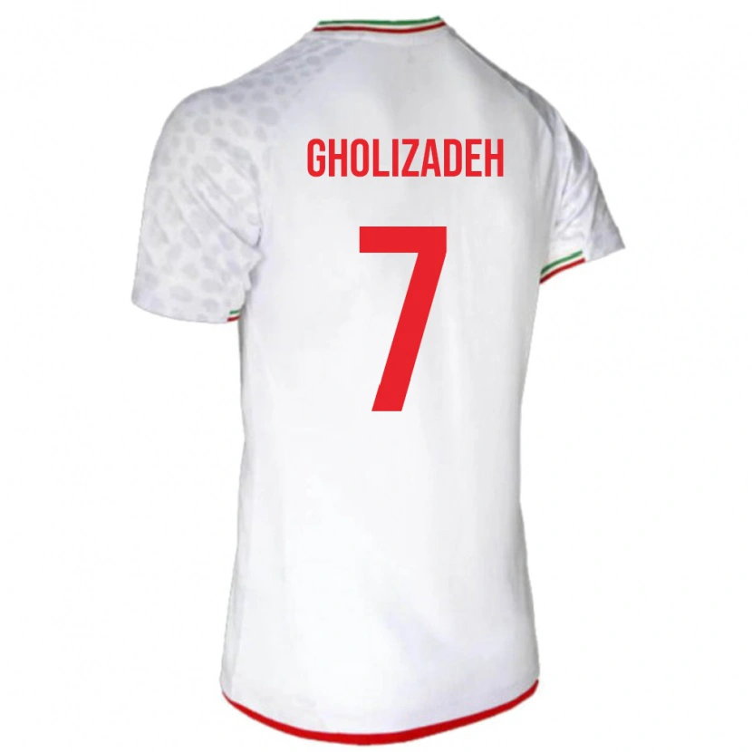 Danxen Kinderen Iran Esmaeil Gholizadeh #7 Wit Thuisshirt Thuistenue 24-26 T-Shirt