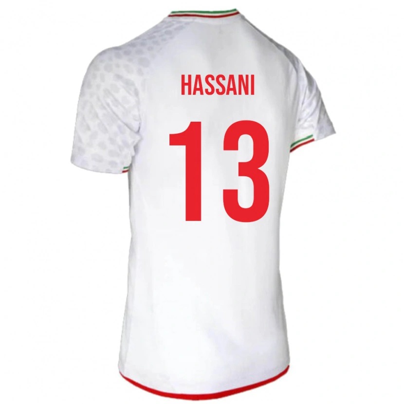 Danxen Kinderen Iran Ali Hassani #13 Wit Thuisshirt Thuistenue 24-26 T-Shirt