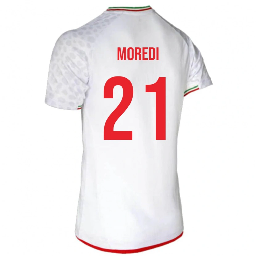 Danxen Kinderen Iran Abolfazl Moredi #21 Wit Thuisshirt Thuistenue 24-26 T-Shirt