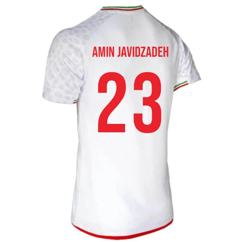 Danxen Kinderen Iran Mohammad Amin Javidzadeh #23 Wit Thuisshirt Thuistenue 24-26 T-Shirt