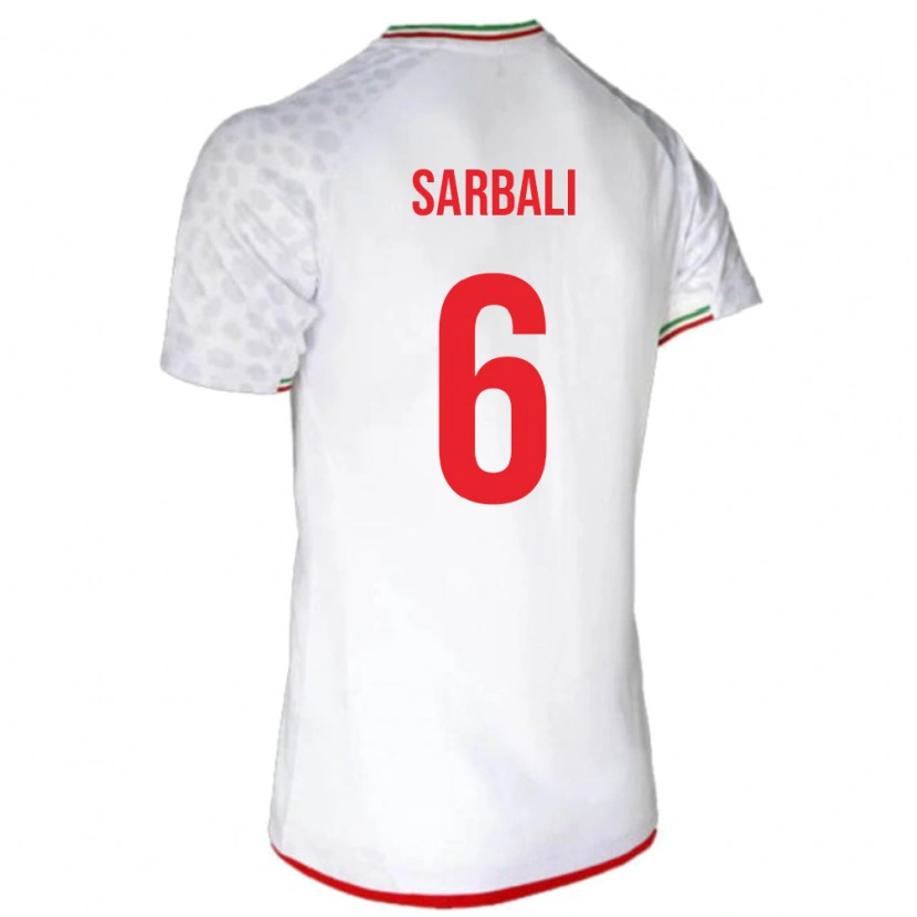 Danxen Kinderen Iran Zahra Sarbali #6 Wit Thuisshirt Thuistenue 24-26 T-Shirt