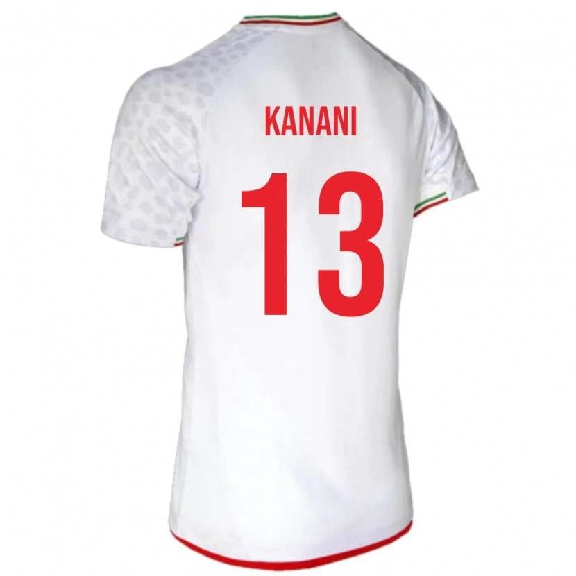 Danxen Kinderen Iran Hossein Kanani #13 Wit Thuisshirt Thuistenue 24-26 T-Shirt