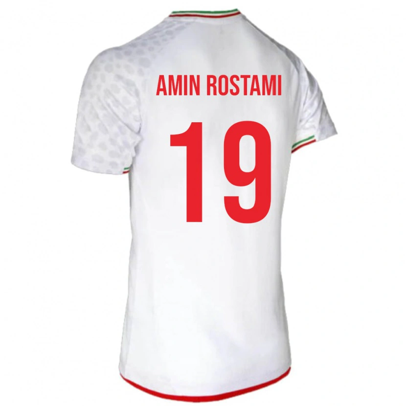 Danxen Kinderen Iran Mohammad Amin Rostami #19 Wit Thuisshirt Thuistenue 24-26 T-Shirt
