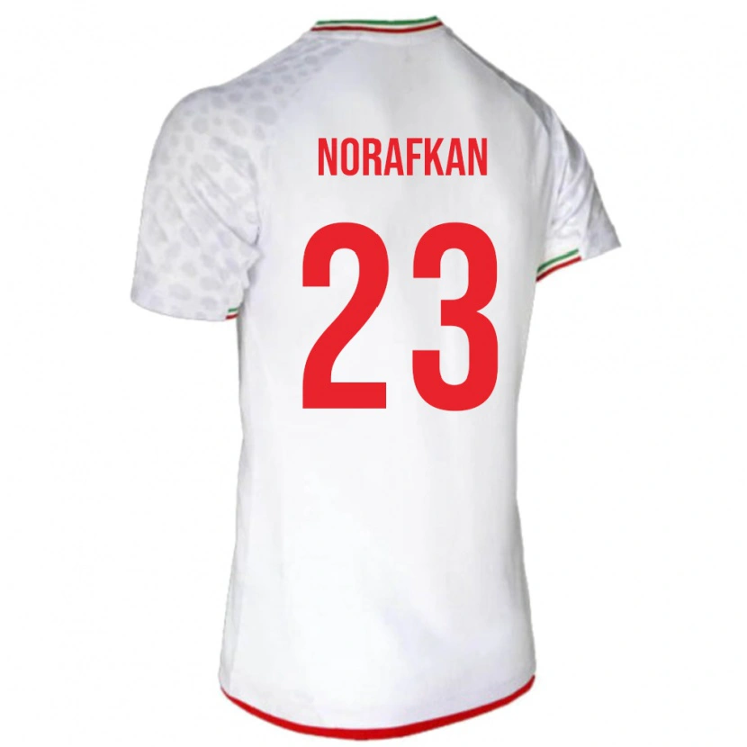 Danxen Kinderen Iran Omid Norafkan #23 Wit Thuisshirt Thuistenue 24-26 T-Shirt