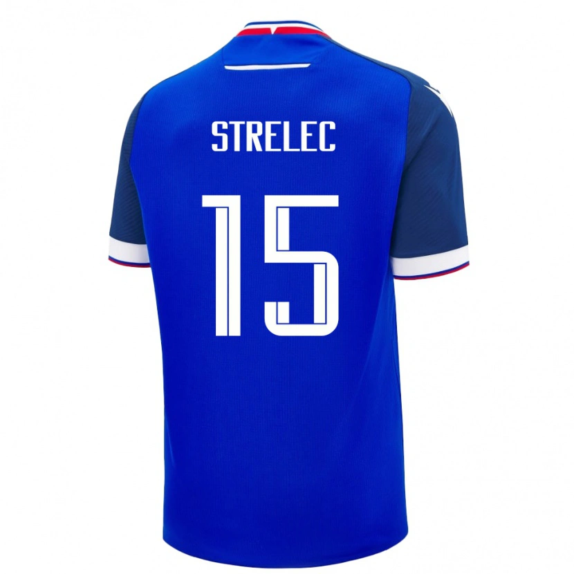 Danxen Kinderen Slowakije David Strelec #15 Blauw Thuisshirt Thuistenue 24-26 T-Shirt