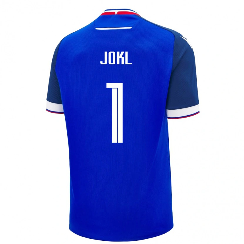 Danxen Kinderen Slowakije Jakub Jokl #1 Blauw Thuisshirt Thuistenue 24-26 T-Shirt