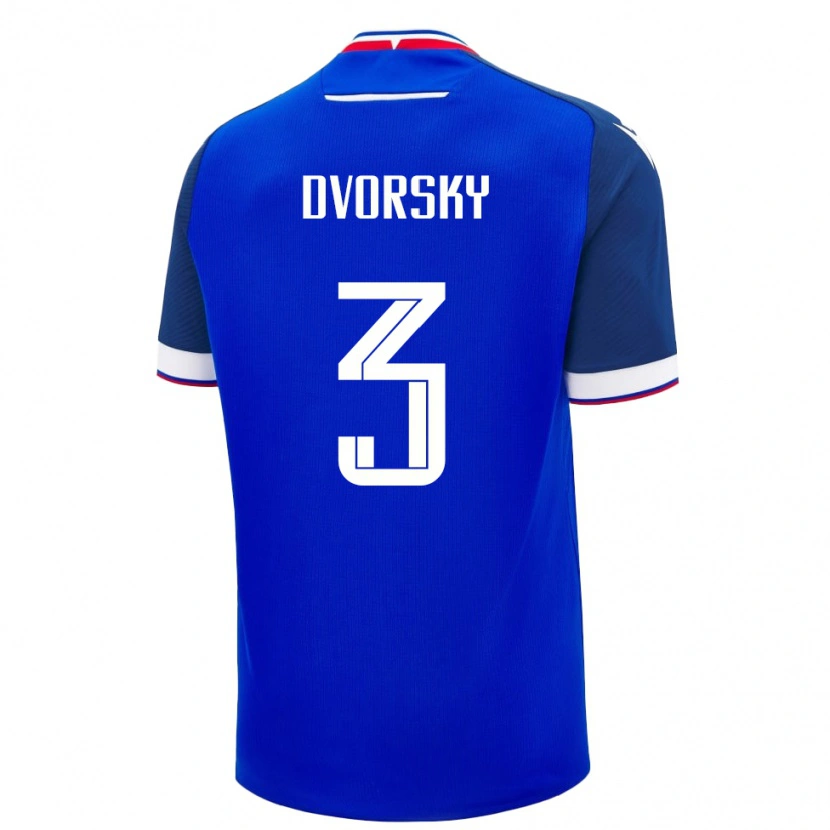 Danxen Kinderen Slowakije Lukas Dvorsky #3 Blauw Thuisshirt Thuistenue 24-26 T-Shirt