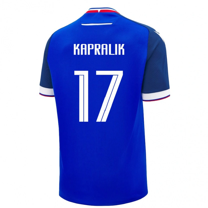 Danxen Kinderen Slowakije Adrian Kapralik #17 Blauw Thuisshirt Thuistenue 24-26 T-Shirt