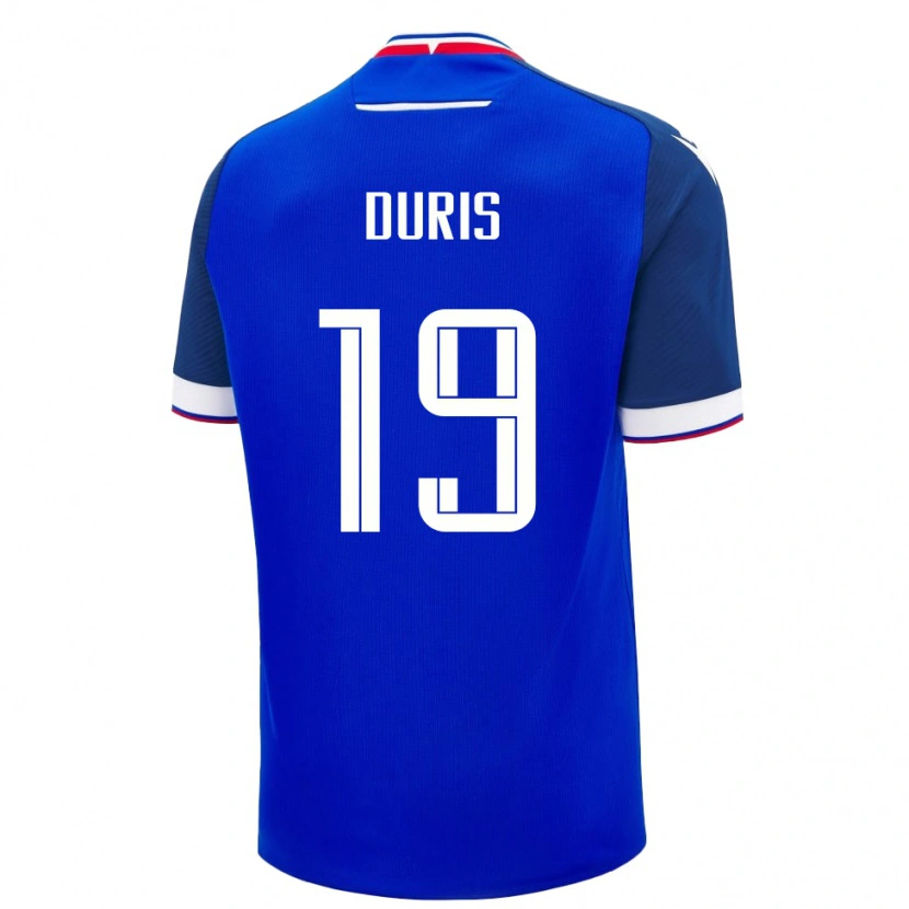 Danxen Kinderen Slowakije Jakub Duris #19 Blauw Thuisshirt Thuistenue 24-26 T-Shirt
