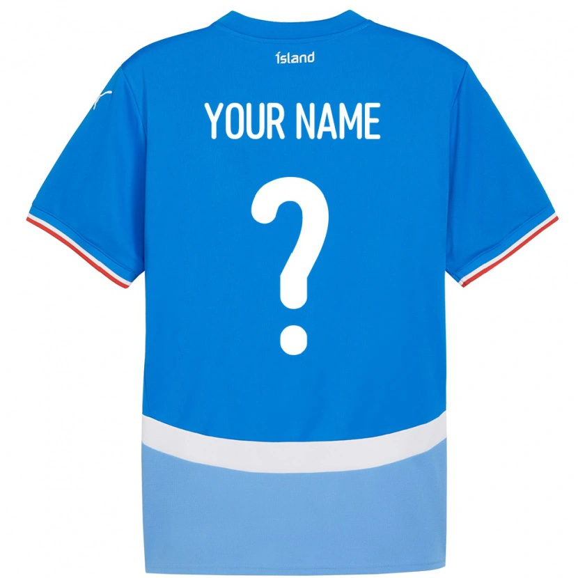 Danxen Kinderen Ijsland Uw Naam #0 Blauw Thuisshirt Thuistenue 24-26 T-Shirt