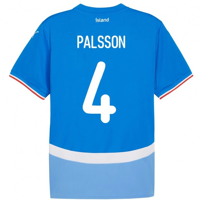 Danxen Kinderen Ijsland Victor Pálsson #4 Blauw Thuisshirt Thuistenue 24-26 T-Shirt